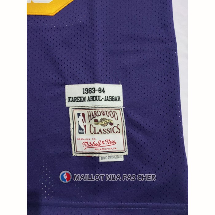 Maillot Los Angeles Lakers Kareem Abdul-jabbar NO 33 Mitchell & Ness 1983-84 Volet